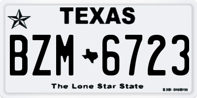 TX license plate BZM6723