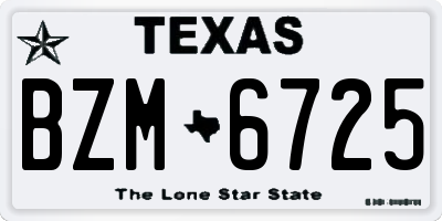 TX license plate BZM6725