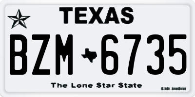TX license plate BZM6735
