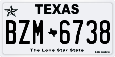 TX license plate BZM6738
