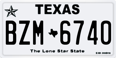 TX license plate BZM6740