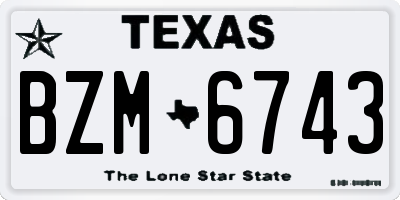 TX license plate BZM6743