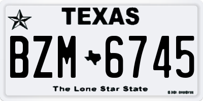TX license plate BZM6745