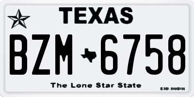 TX license plate BZM6758