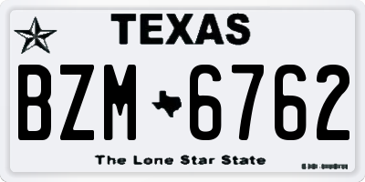 TX license plate BZM6762