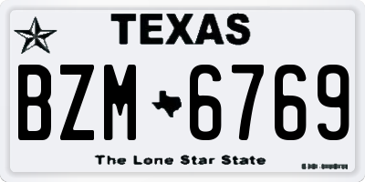 TX license plate BZM6769