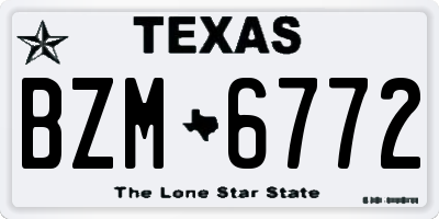 TX license plate BZM6772