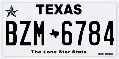 TX license plate BZM6784