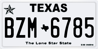 TX license plate BZM6785
