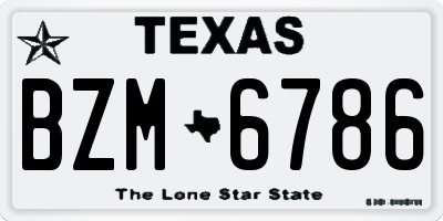 TX license plate BZM6786