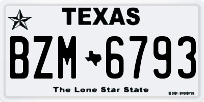 TX license plate BZM6793