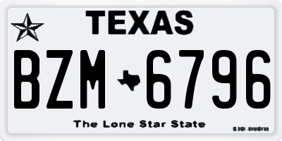 TX license plate BZM6796