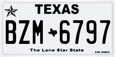TX license plate BZM6797