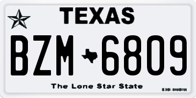 TX license plate BZM6809