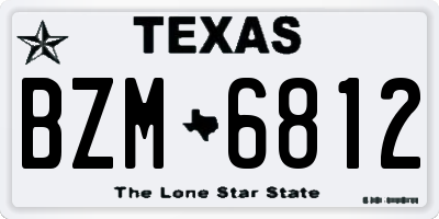 TX license plate BZM6812