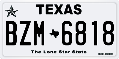 TX license plate BZM6818