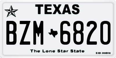 TX license plate BZM6820