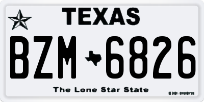 TX license plate BZM6826