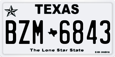 TX license plate BZM6843