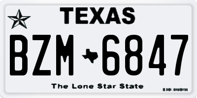 TX license plate BZM6847
