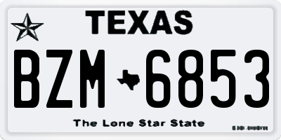TX license plate BZM6853
