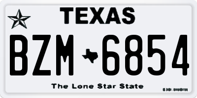 TX license plate BZM6854