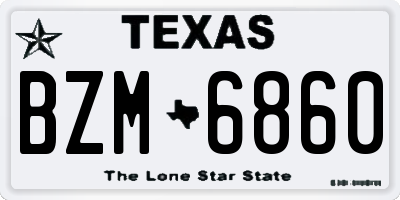 TX license plate BZM6860