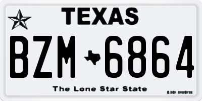 TX license plate BZM6864