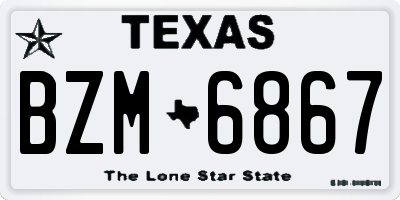 TX license plate BZM6867