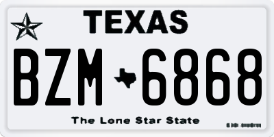 TX license plate BZM6868
