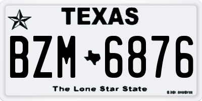 TX license plate BZM6876