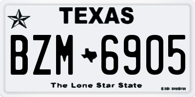 TX license plate BZM6905