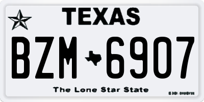 TX license plate BZM6907