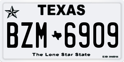 TX license plate BZM6909