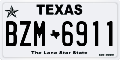 TX license plate BZM6911