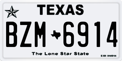 TX license plate BZM6914