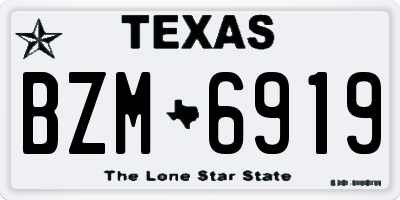TX license plate BZM6919