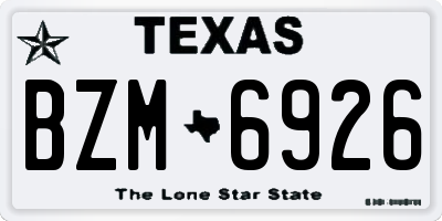 TX license plate BZM6926
