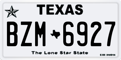 TX license plate BZM6927