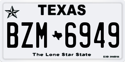 TX license plate BZM6949