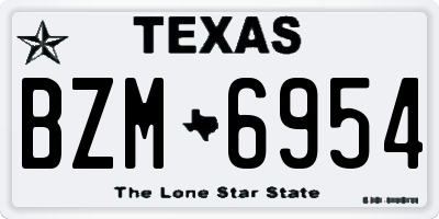 TX license plate BZM6954