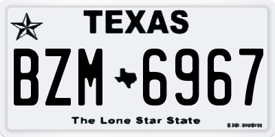 TX license plate BZM6967