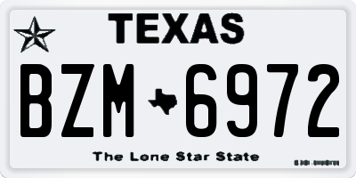 TX license plate BZM6972