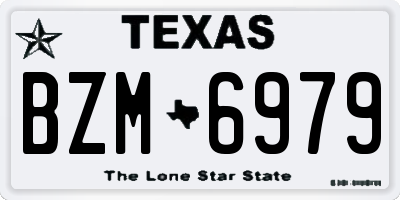 TX license plate BZM6979