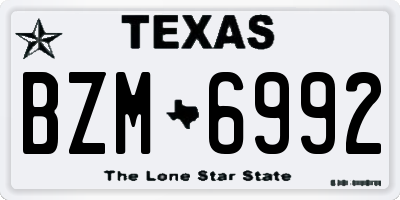 TX license plate BZM6992