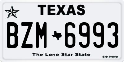 TX license plate BZM6993