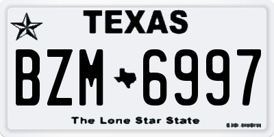 TX license plate BZM6997