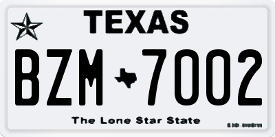 TX license plate BZM7002