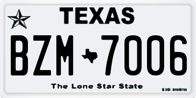TX license plate BZM7006
