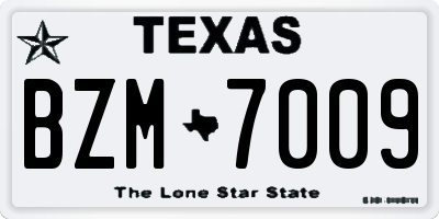 TX license plate BZM7009